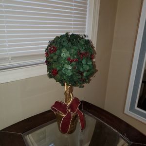 Fake poinsettia with bow